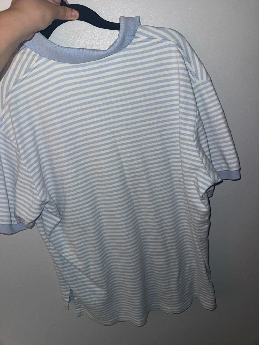 Ralph Lauren Light Blue & White Striped Polo Shirt